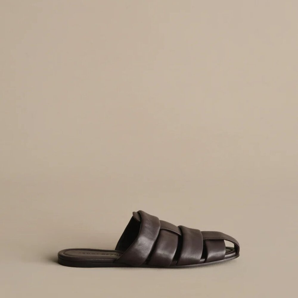 JENNI KAYNE Leather Camilla Mule, chocolate, size 38